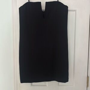 BCBG black satin strapless mini dress size 4